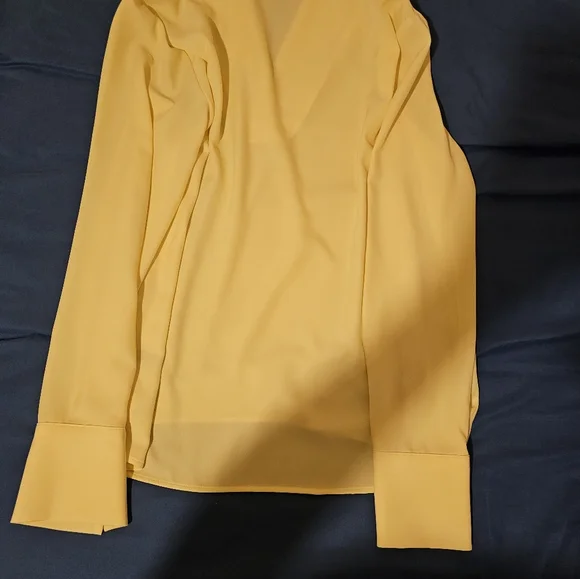 Calvin KleinLong Sleeve Draped V Neck Top - Picture 4 of 4